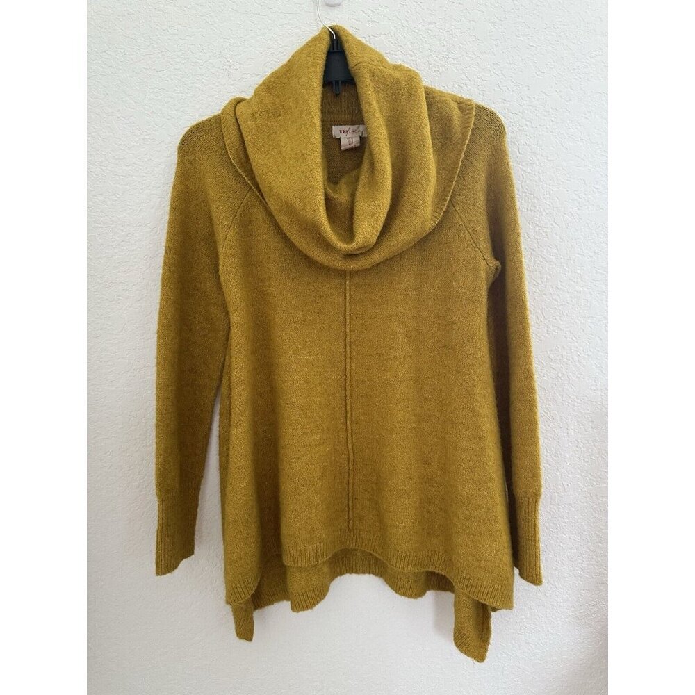 YES/LOLA Womens Knit Sweater Turtleneck Size S‎ Mustard Yellow Oversized Warm
